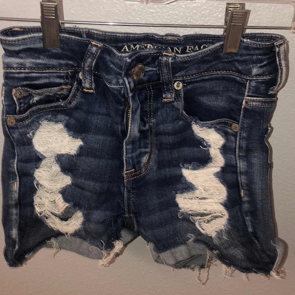Ripped Denim Shorts